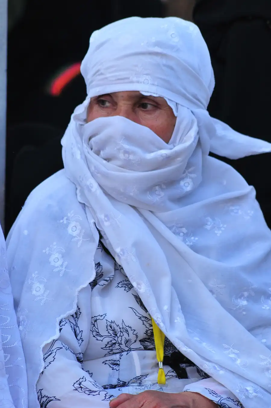 Peregrina en ihram durante el Hajj
